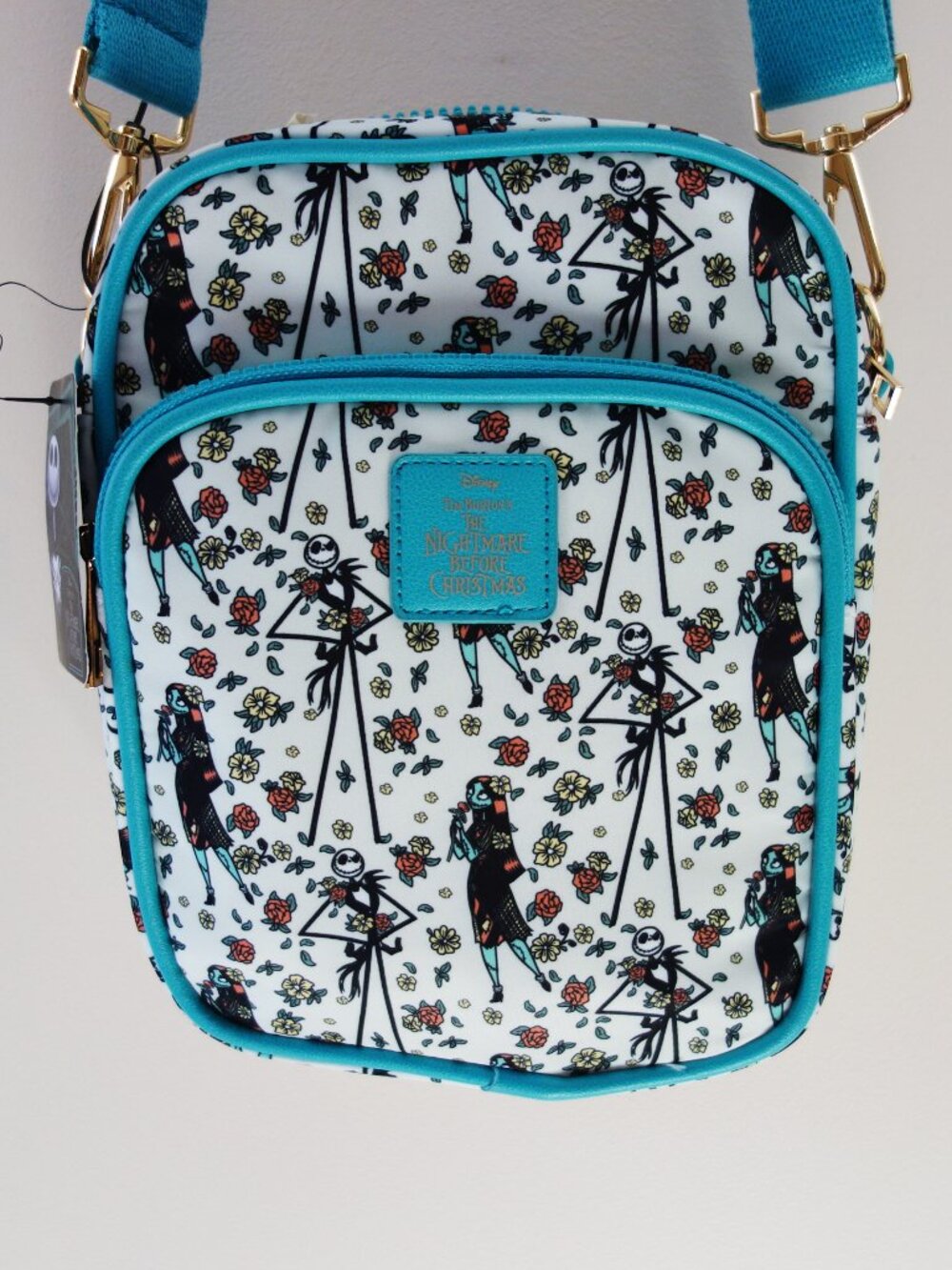 The Nightmare Before Christmas Crossbody Bag in Teal Jack Skeleton NWT!